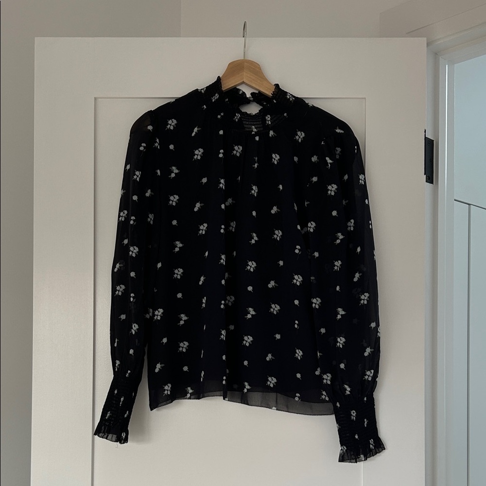 Wilfred Valencia Black Floral Blouse